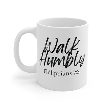 Faith Culture - Walk Humbly - Philippians 2:3 Christian Coffee Mug