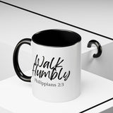 Faith Culture - Walk Humbly - Philippians 2:3 Christian Coffee Mug