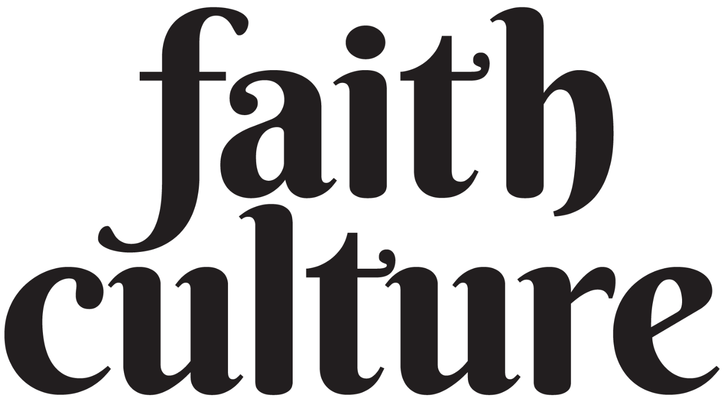 Black text 'faith culture' on a white background