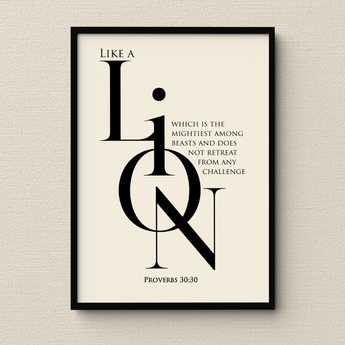 Like a Lion Framed Wall Art | Proverbs 30:30