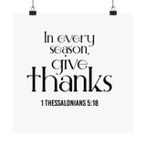 Give Thanks Christian Poster | 1 Thessalonians 5:18 - Faith Culture