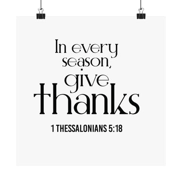 Give Thanks Christian Poster | 1 Thessalonians 5:18 - Faith Culture