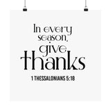 Give Thanks Christian Poster | 1 Thessalonians 5:18 - Faith Culture