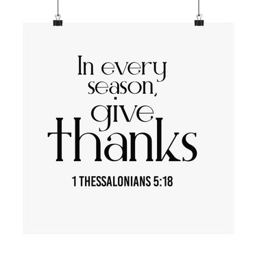 Give Thanks Christian Poster | 1 Thessalonians 5:18 - Faith Culture