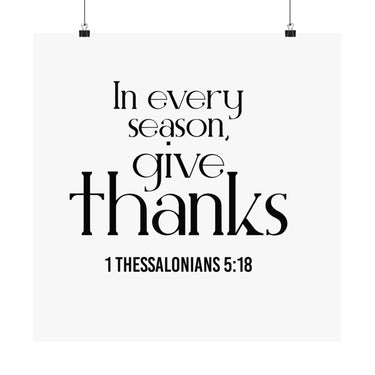 Give Thanks Christian Poster | 1 Thessalonians 5:18 - Faith Culture