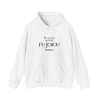 Rejoice Christian Hoodie | Philippians 4:4 - Faith Culture