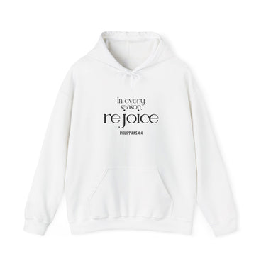 Rejoice Christian Hoodie | Philippians 4:4 - Faith Culture