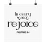 Rejoice Christian Poster | Philippians 4:4 - Faith Culture