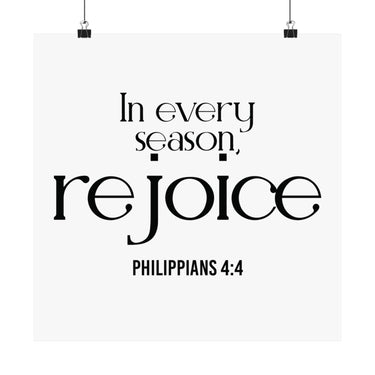 Rejoice Christian Poster | Philippians 4:4 - Faith Culture