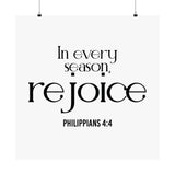 Rejoice Christian Poster | Philippians 4:4 - Faith Culture