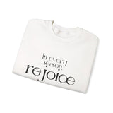 Rejoice Christian Sweatshirt | Philippians 4:4 - Faith Culture