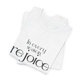 Rejoice Christian T-Shirt | Philippians 4:4 - Faith Culture