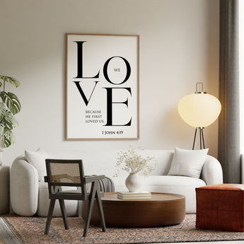 Beloved by God Christian wall art inspired by 1 John 4:19