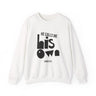 He Calls Me His Own Christian Sweatshirt – Isaiah 43:1 in white | Faith Culture