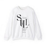 He Leads Me Beside Still Waters Christian Sweatshirt – Psalm 23:2 in white | Faith Culture