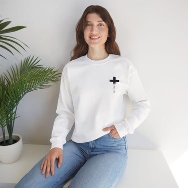 John 3:16 Cross Christian Sweatshirt in white | Faith Culture