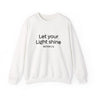 Let Your Light Shine Christian Sweatshirt – Matthew 5:16 in white | Faith Culture