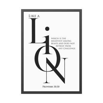 Like a Lion framed Christian wall art inspired by Proverbs 30:30