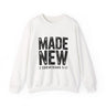 Made New Christian Sweatshirt – 2 Corinthians 5:17 in white | Faith Culture