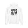Made New Christian Youth Hoodie – 2 Corinthians 5:17 in white | Faith Culture