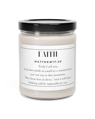 Mustard Seed Christian soy candle inspired by Matthew 17:20