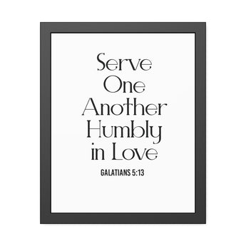 Serve One Another in Love framed Christian wall art inspired by Galatians 5:13