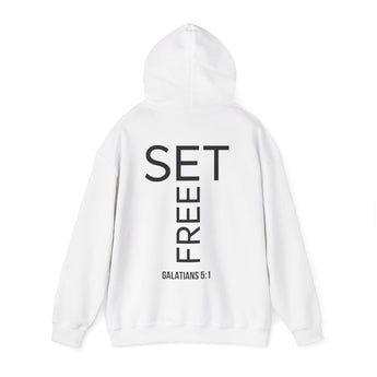 Set Free Christian Hoodie – Galatians 5:1 in white | Faith Culture