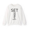 Set Free Christian Sweatshirt – Galatians 5:1 in white | Faith Culture