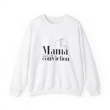 This Mama Believes with Conviction Christian Sweatshirt in white | Faith Culture