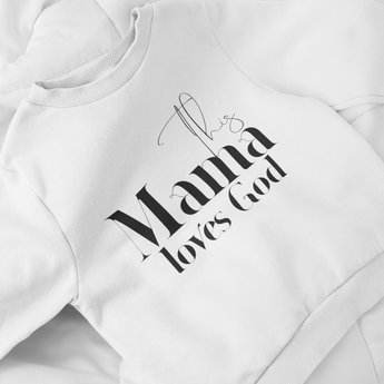 This Mama Loves God Christian Sweatshirt in white | Faith Culture