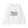 This Mama Serves with Humility Christian Sweatshirt in white | Faith Culture