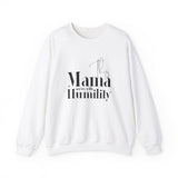 This Mama Serves with Humility Christian Sweatshirt in white | Faith Culture
