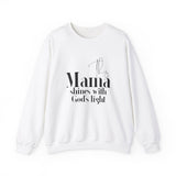 This Mama Shines with God's Light Christian Sweatshirt in white | Faith Culture