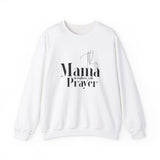 This Mama Strengthens with Prayer Christian Sweatshirt in white | Faith Culture