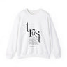 Trust in the Lord Christian Sweatshirt – Proverbs 3:5 in white | Faith Culture